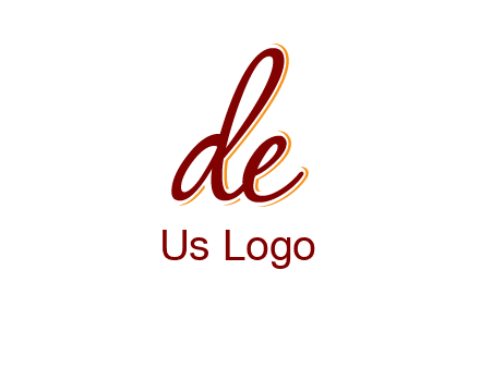 letter DE joined together