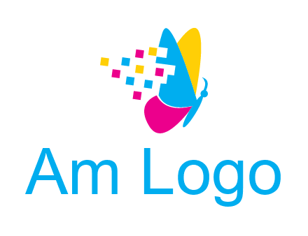pixels on butterfly wings printing logo