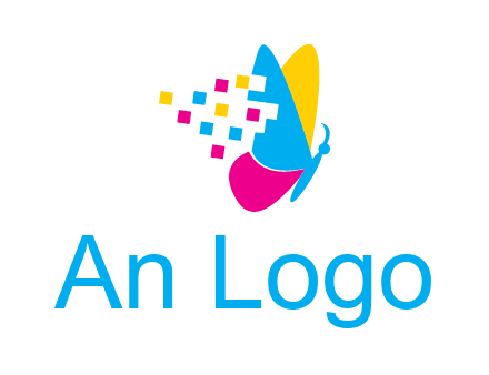 pixels on butterfly wings printing logo