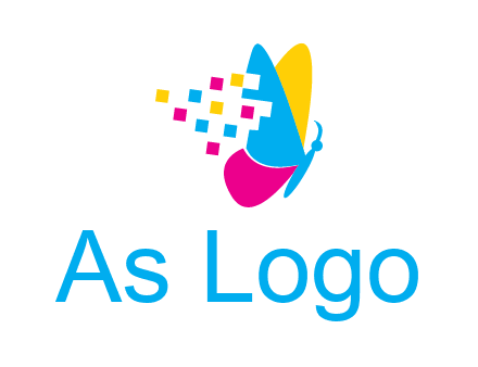 pixels on butterfly wings printing logo