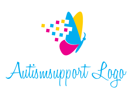 pixels on butterfly wings printing logo