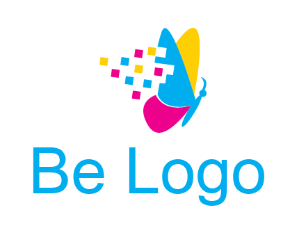pixels on butterfly wings printing logo