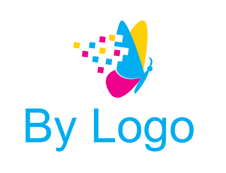 pixels on butterfly wings printing logo