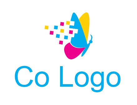 pixels on butterfly wings printing logo