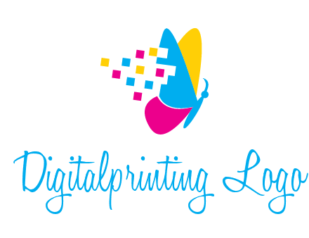 pixels on butterfly wings printing logo