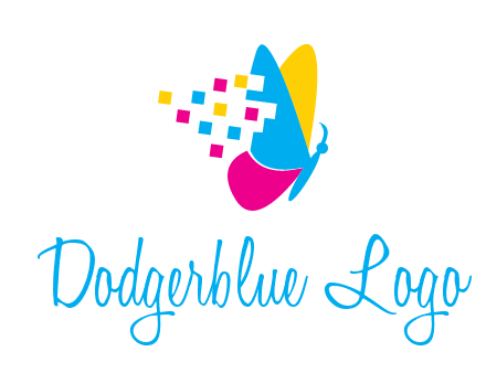 pixels on butterfly wings printing logo
