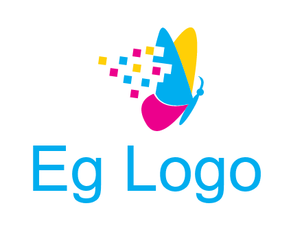 pixels on butterfly wings printing logo