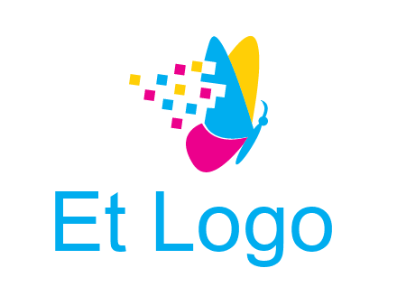pixels on butterfly wings printing logo