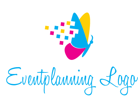 pixels on butterfly wings printing logo