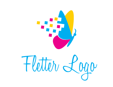 pixels on butterfly wings printing logo