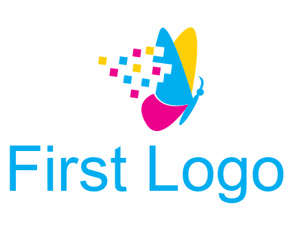 pixels on butterfly wings printing logo