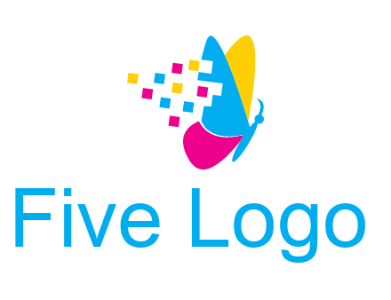 pixels on butterfly wings printing logo