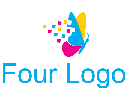 pixels on butterfly wings printing logo