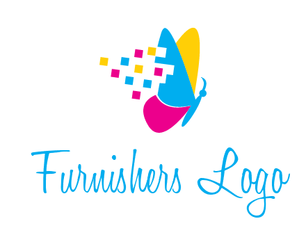pixels on butterfly wings printing logo