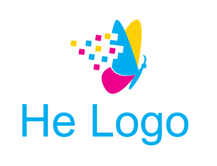 pixels on butterfly wings printing logo