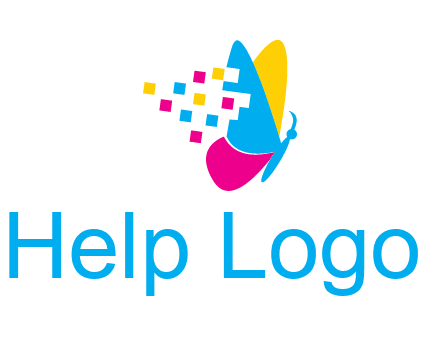 pixels on butterfly wings printing logo