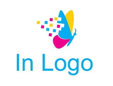 pixels on butterfly wings printing logo