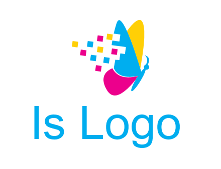 pixels on butterfly wings printing logo