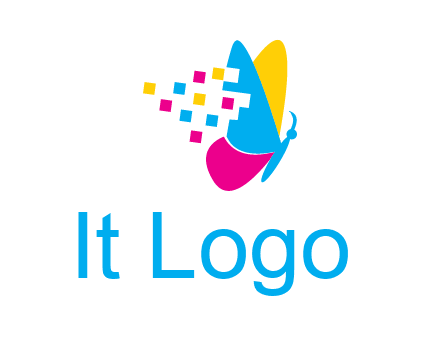 pixels on butterfly wings printing logo