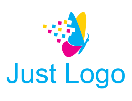 pixels on butterfly wings printing logo