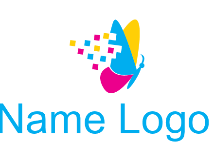 pixels on butterfly wings printing logo