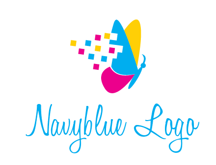 pixels on butterfly wings printing logo