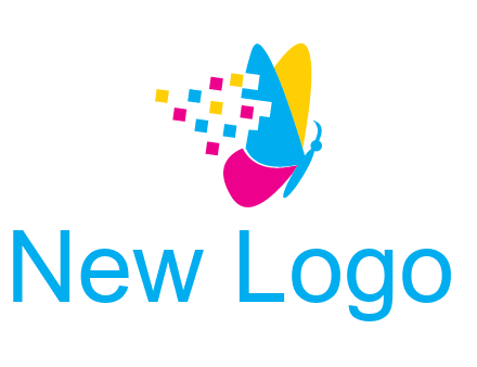 pixels on butterfly wings printing logo
