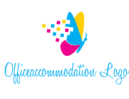 pixels on butterfly wings printing logo