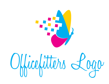 pixels on butterfly wings printing logo