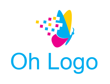 pixels on butterfly wings printing logo