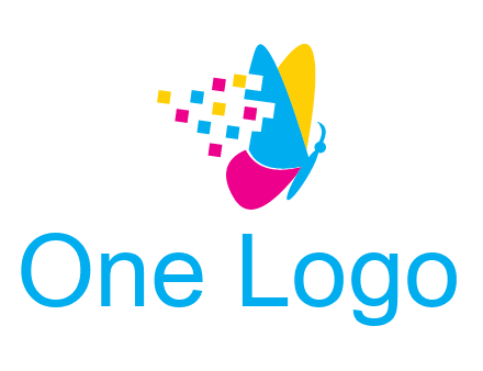 pixels on butterfly wings printing logo