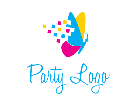 pixels on butterfly wings printing logo