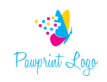 pixels on butterfly wings printing logo
