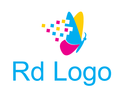 pixels on butterfly wings printing logo