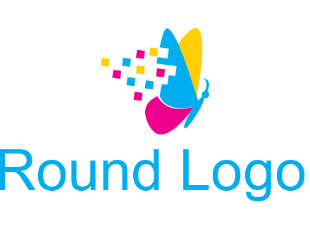 pixels on butterfly wings printing logo