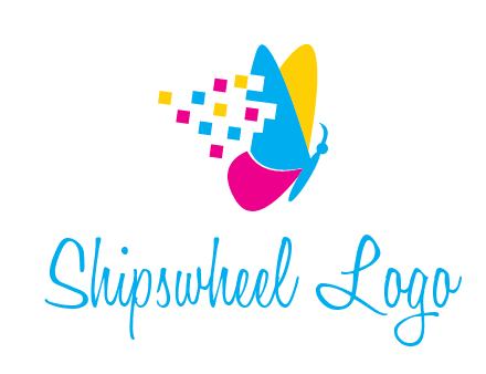 pixels on butterfly wings printing logo