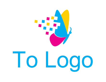 pixels on butterfly wings printing logo