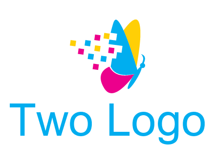 pixels on butterfly wings printing logo