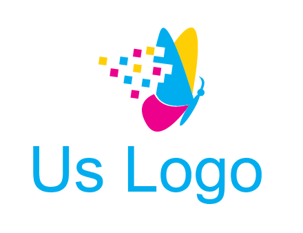 pixels on butterfly wings printing logo