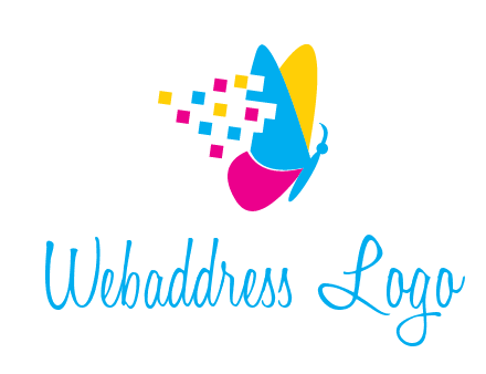 pixels on butterfly wings printing logo