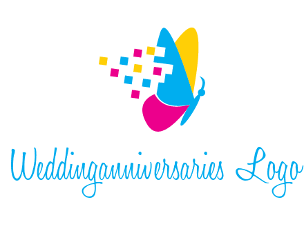 pixels on butterfly wings printing logo