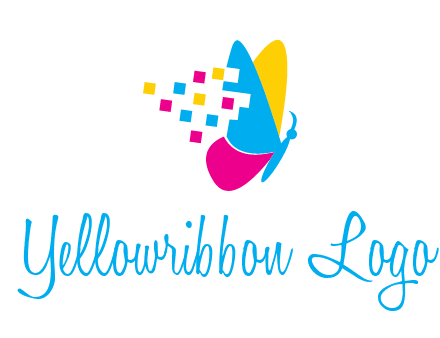 pixels on butterfly wings printing logo