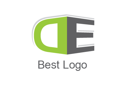 letter DE with 3D effect