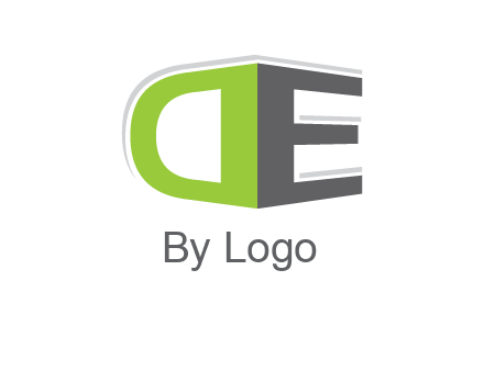 letter DE with 3D effect