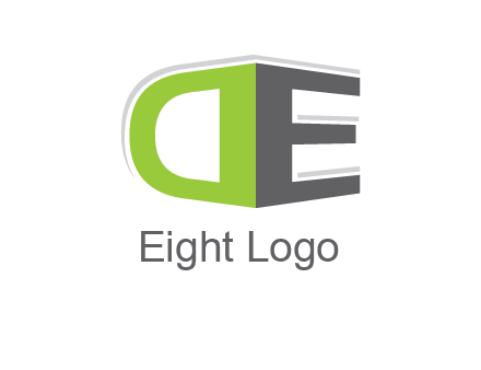 letter DE with 3D effect