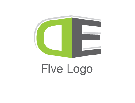 letter DE with 3D effect