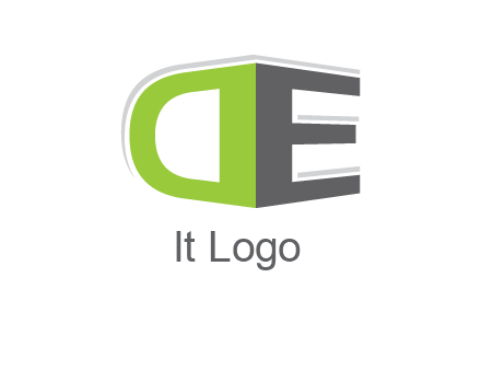 letter DE with 3D effect
