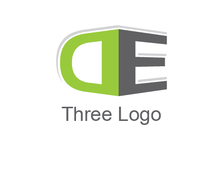 letter DE with 3D effect