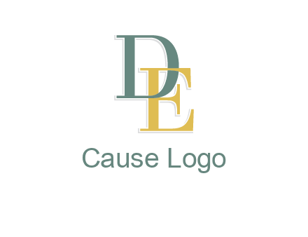 letter E intertwining with letter D