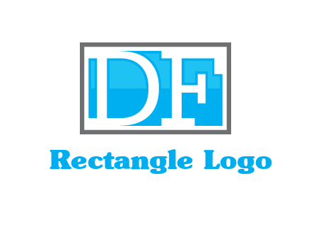 Letters DF are in rectangle logo